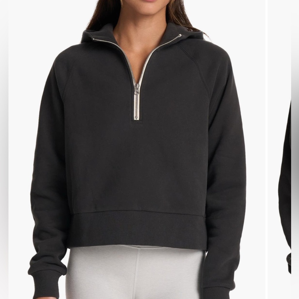 New VUORI restore Half Zip Hoodie Sweatshirt Washed Black Women's Large - Picture 1 of 7